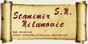Stanimir Milunović vizit kartica